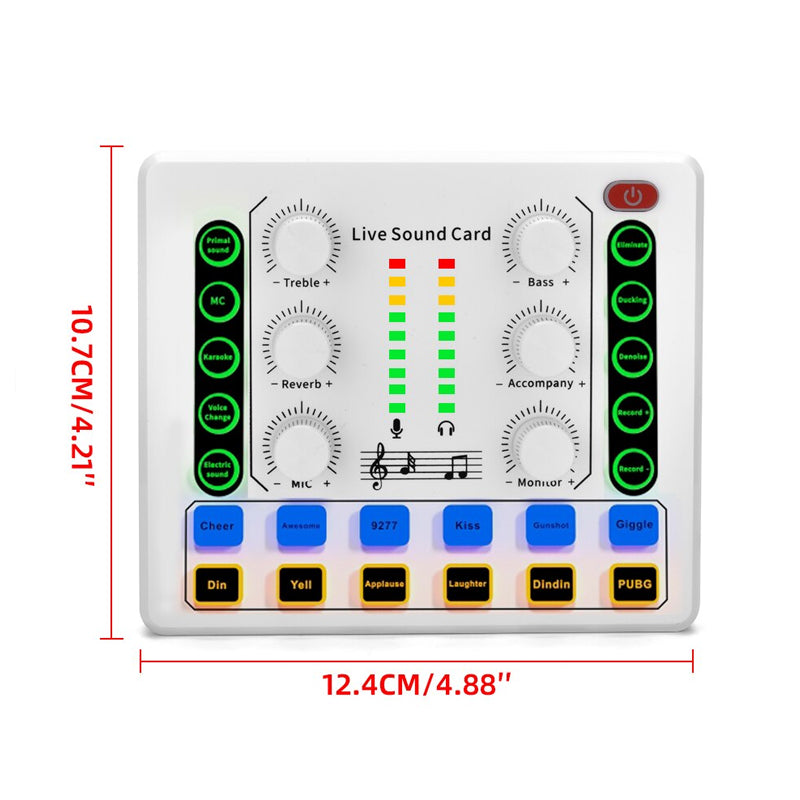 Noise Reduction Sound Card Digital Audio Mixer for Live Streaming-TypeC Rechargeable_2