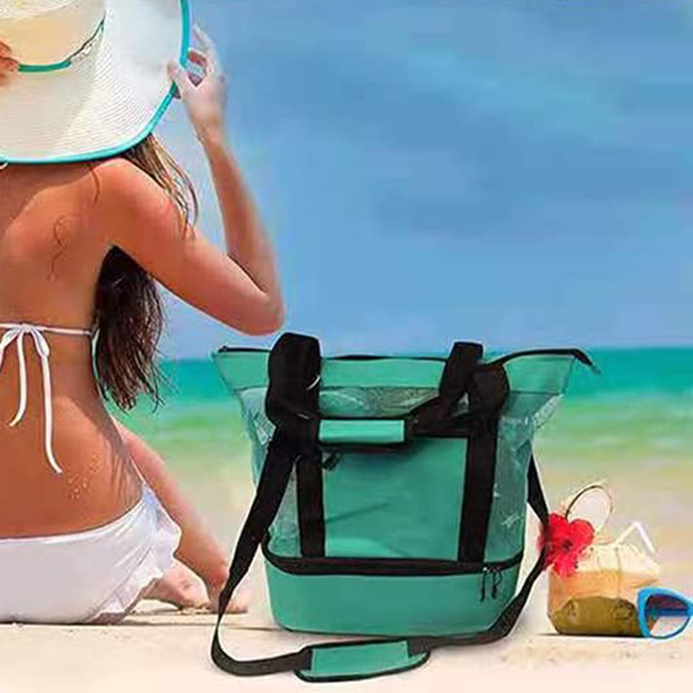 2 IN 1Mesh Beach Tote Bag with Insulated Cooler_12