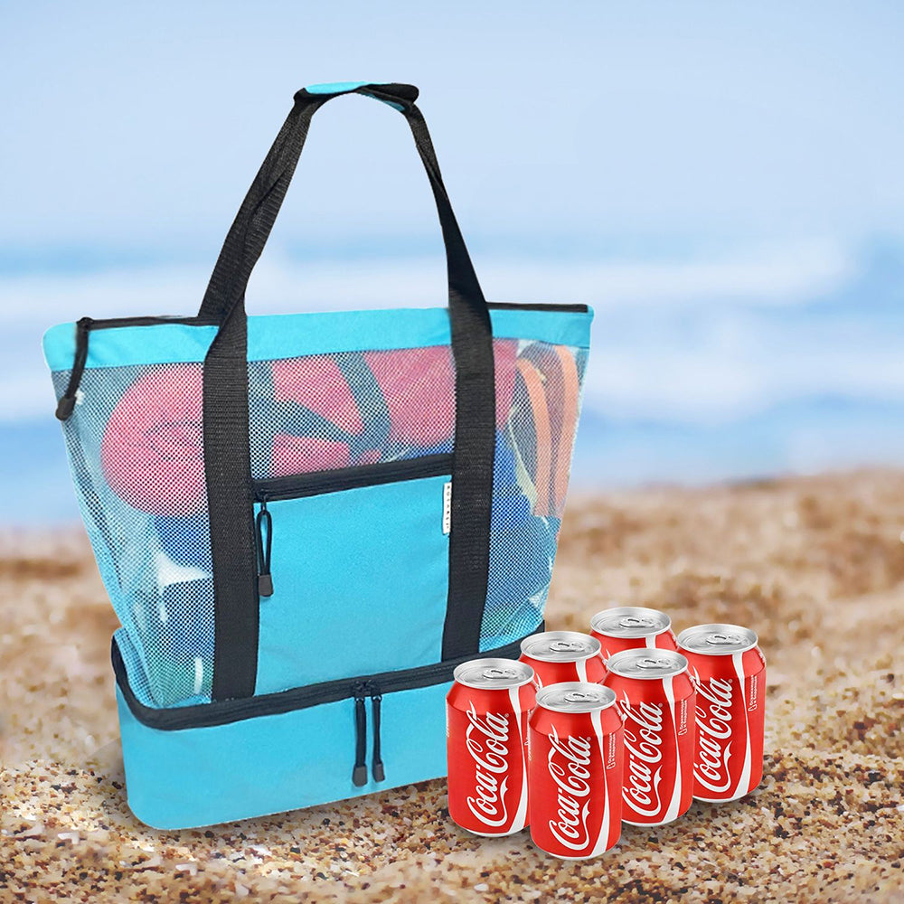 2 IN 1Mesh Beach Tote Bag with Insulated Cooler_14
