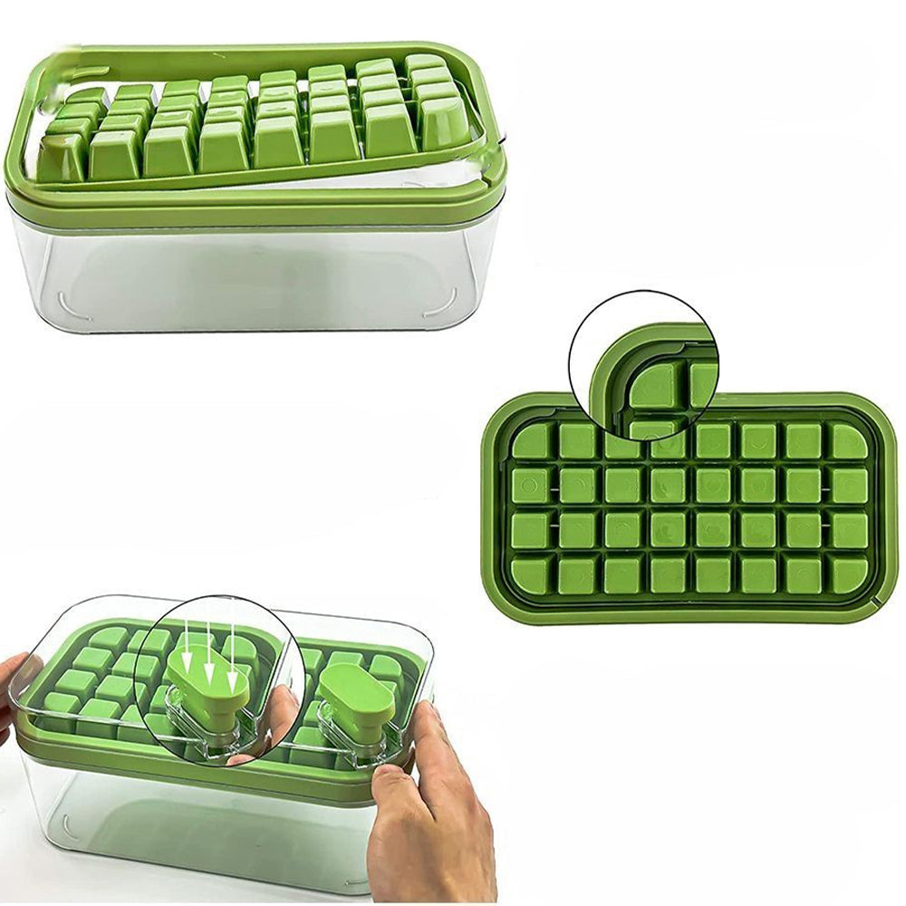 2 Layers One-Button Easy Release 64 pcs  Ice Cube Tray_5