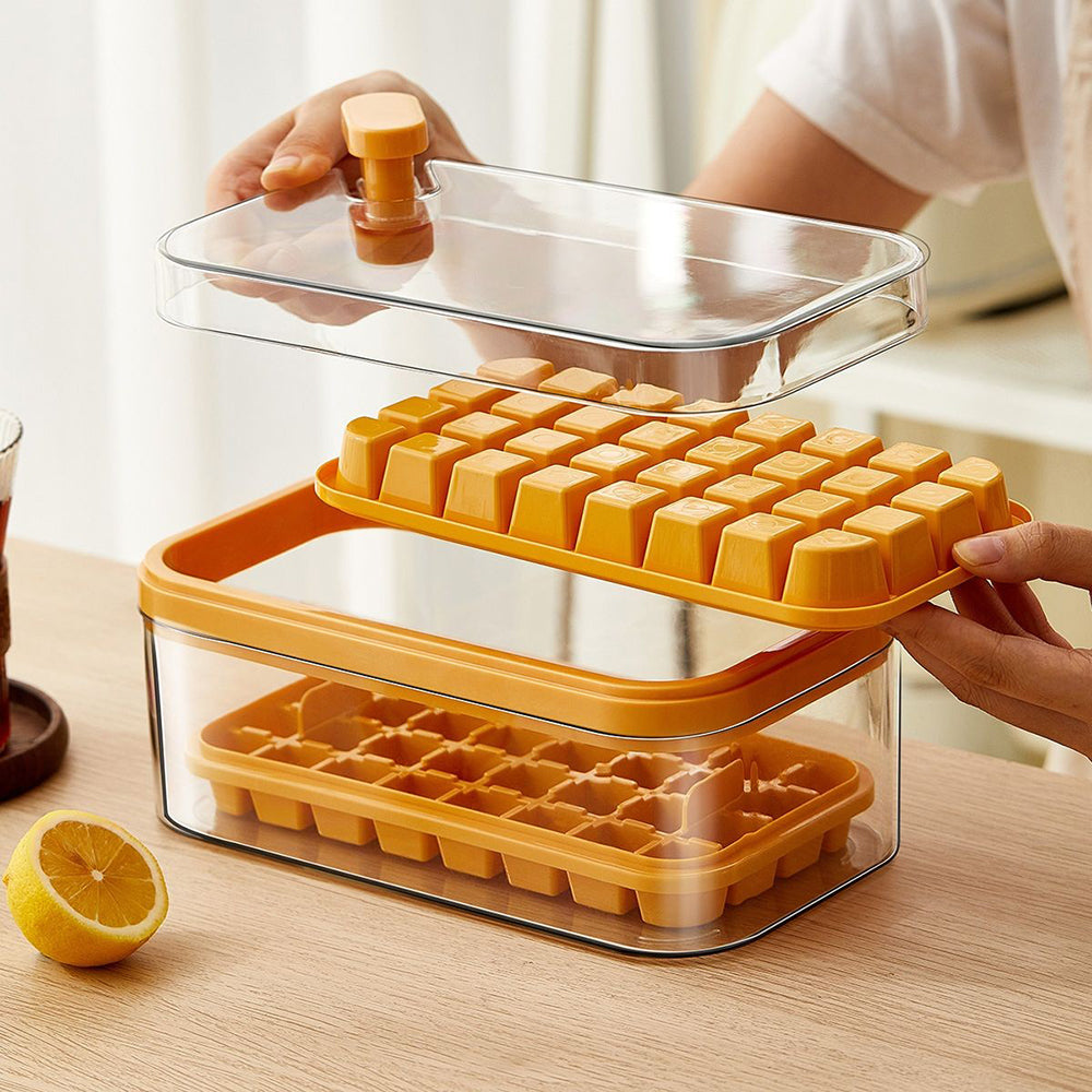2 Layers One-Button Easy Release 64 pcs  Ice Cube Tray_14