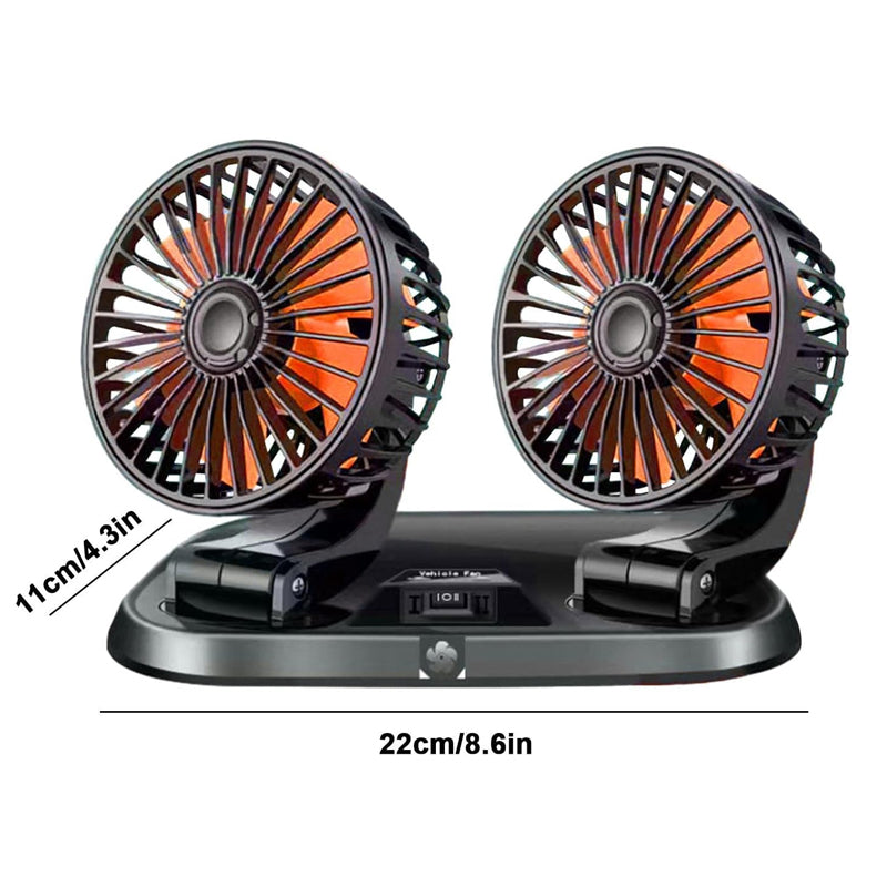 Speed Adjustable Portable Dual Head Car Cooling Fan with Parking Sign_1