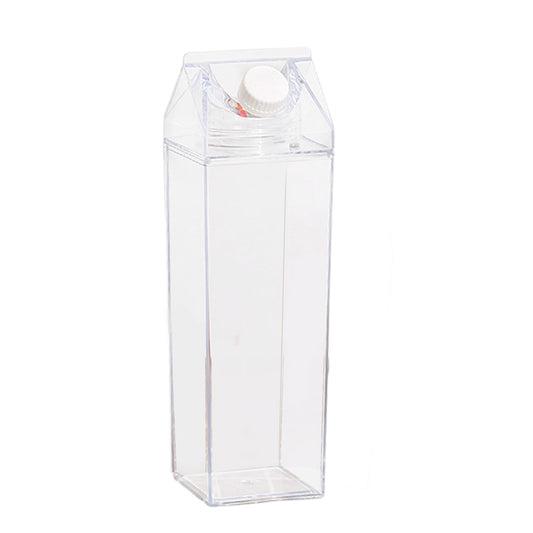 500ml Transparent Milk Carton Designed Portable Clear Beverage Bottle_0