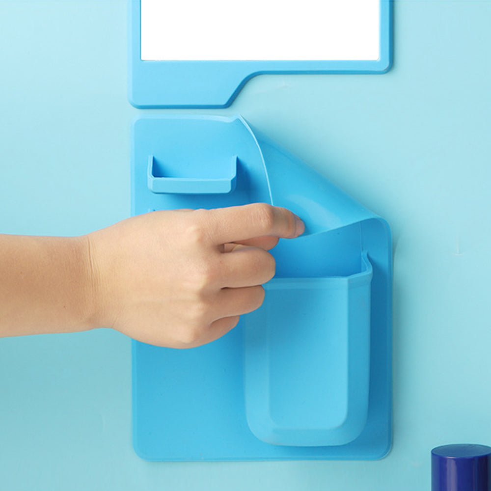 Silicone Toothbrush Holder Wall Mounted Bathroom with Acrylic Mirror_8