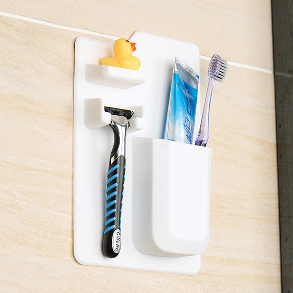 Silicone Toothbrush Holder Wall Mounted Bathroom with Acrylic Mirror_10