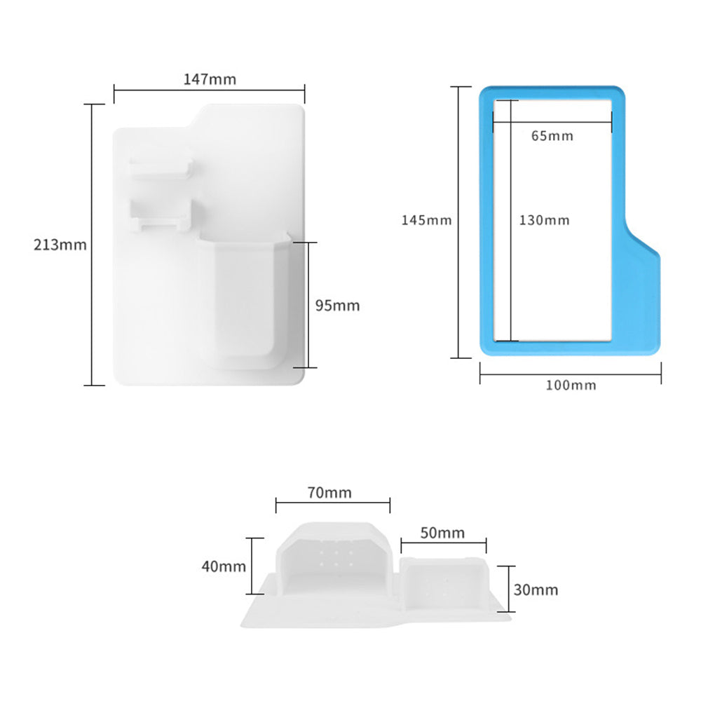 Silicone Toothbrush Holder Wall Mounted Bathroom with Acrylic Mirror_7