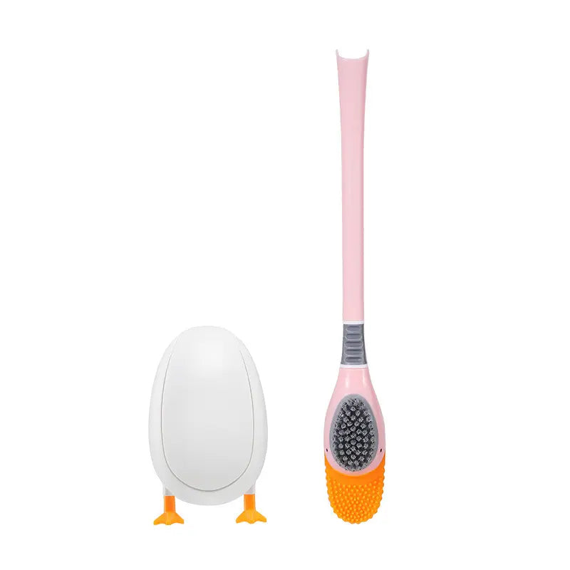 Wall Mounted Diving Duck Style Toilet Cleaning Brush with Base_12