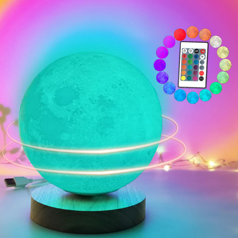 16 Colors Floating and Spinning LED 3D Moon Indoor Night Lamp_8