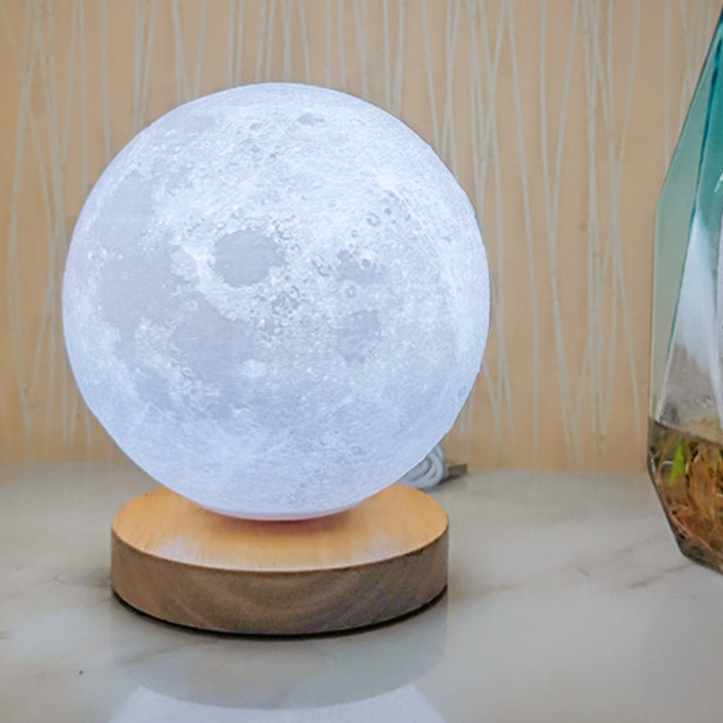 16 Colors Floating and Spinning LED 3D Moon Indoor Night Lamp_6