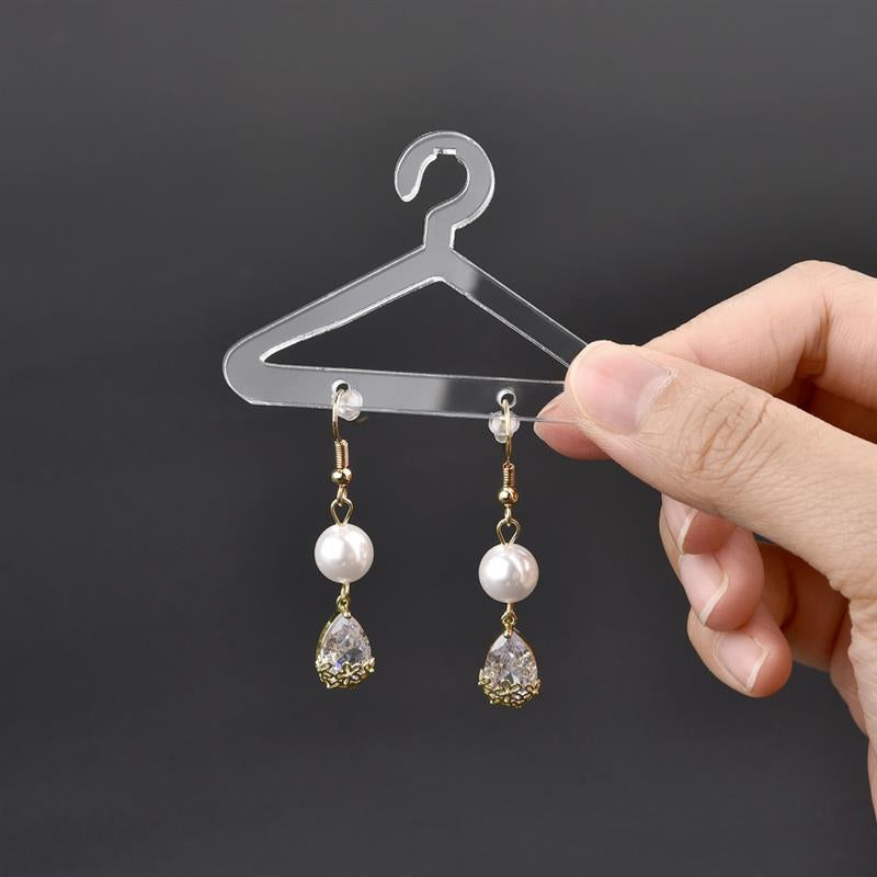 Acrylic Earring Hanging Display Rack Stand with Mini Coat Hangers_12