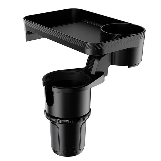 Car Mounted Rotating Plate Tray with Beverage Cup Holder_0