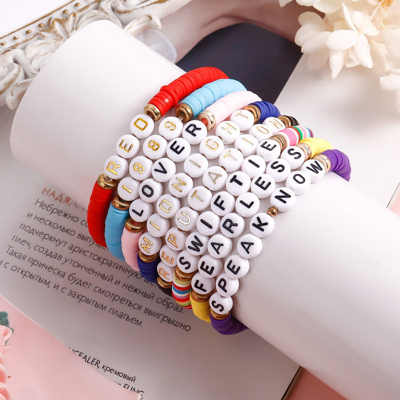 Album Inspired Taylor Concert Friendship Bracelet Polymer Clay Beads_8