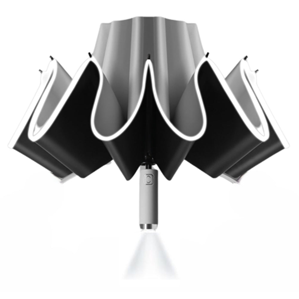 Reverse Folding UV Umbrella with LED Flashlight - Battery Powered_2