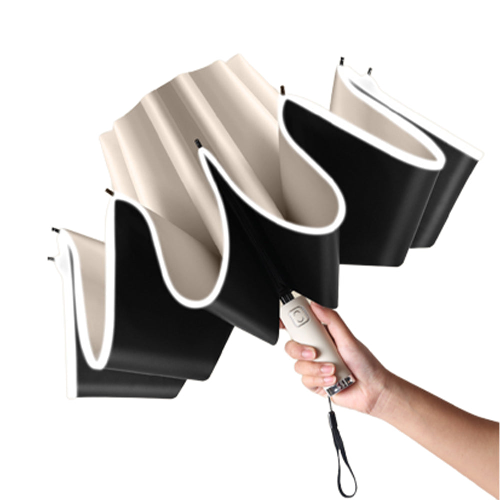 Reverse Folding UV Umbrella with LED Flashlight - Battery Powered_5