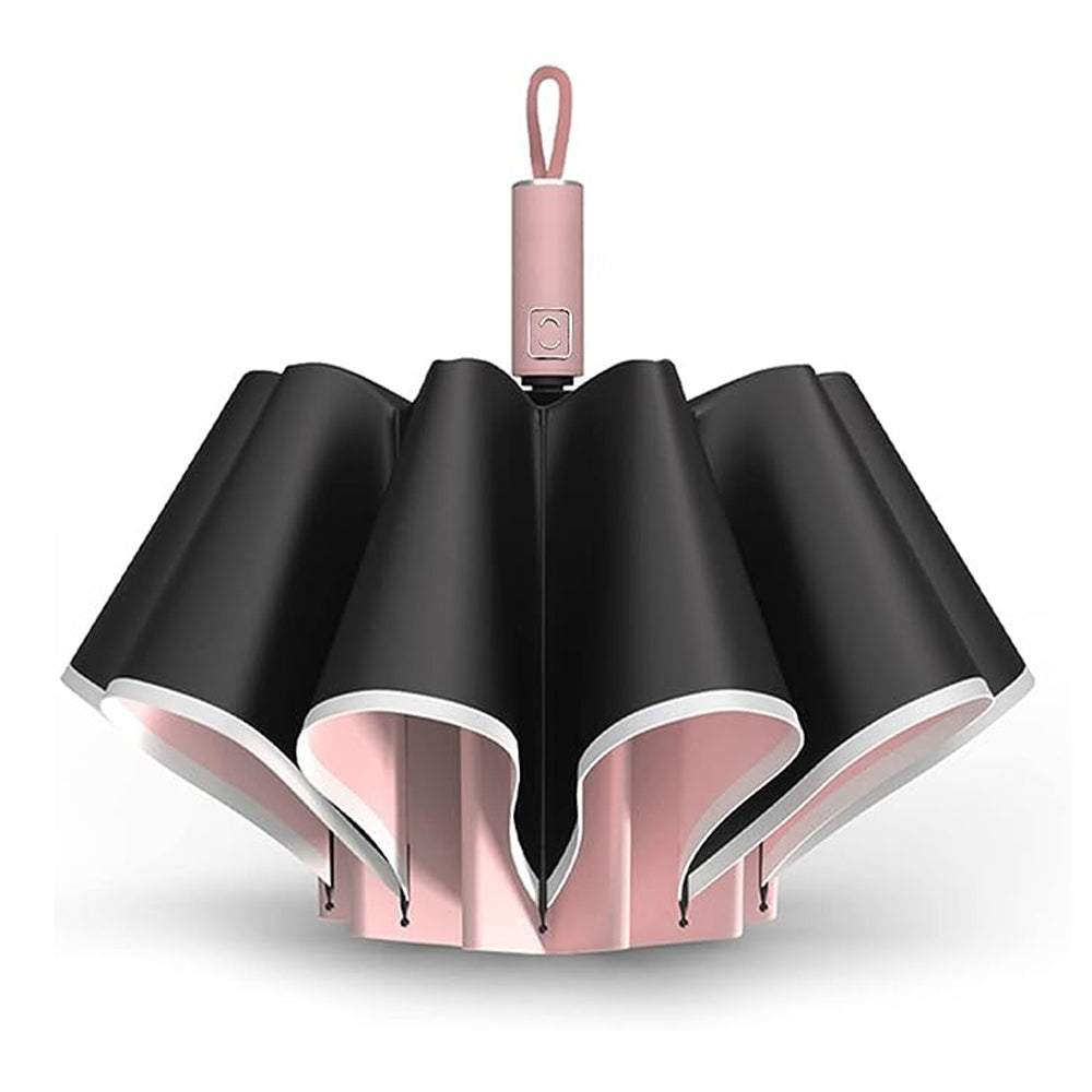 Reverse Folding UV Umbrella with LED Flashlight - Battery Powered_8