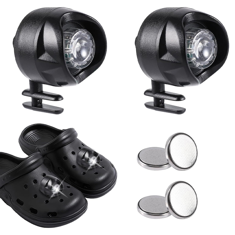 2Pc LED Shoe Headlights for Crocs Decorative Footlights Battery-Powered_9