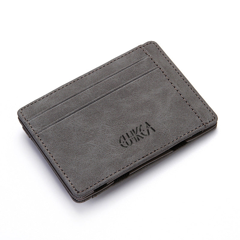 4 Card Slots Ultra Thin Bi-Fold Magic Wallet with Zipper for Men_4