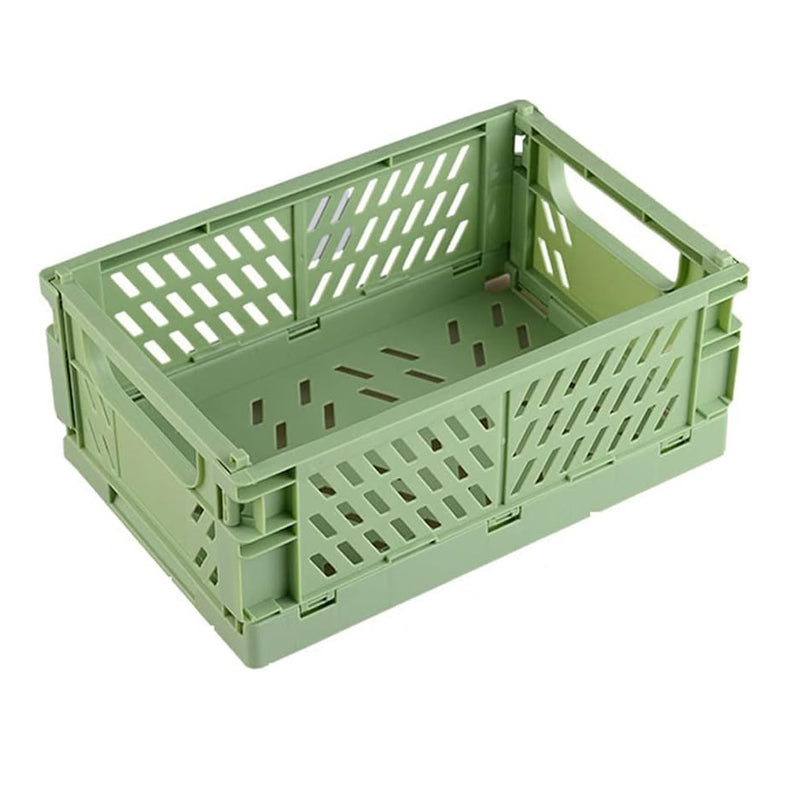 Pack of 3 Mini Folding Plastic Crates Storage Drawer Basket Organizers_3
