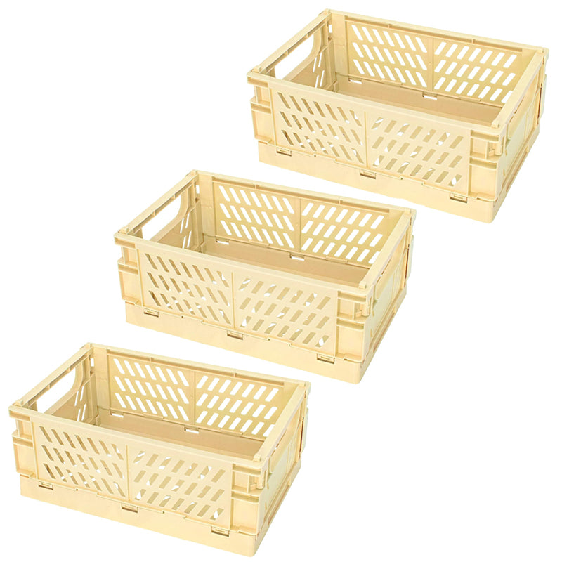 Pack of 3 Mini Folding Plastic Crates Storage Drawer Basket Organizers_16