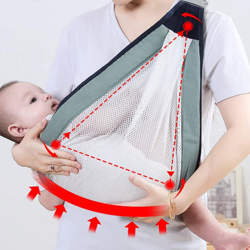 One Shoulder Front Hold Sling Type Mesh Newborn Baby Support Carrier_11