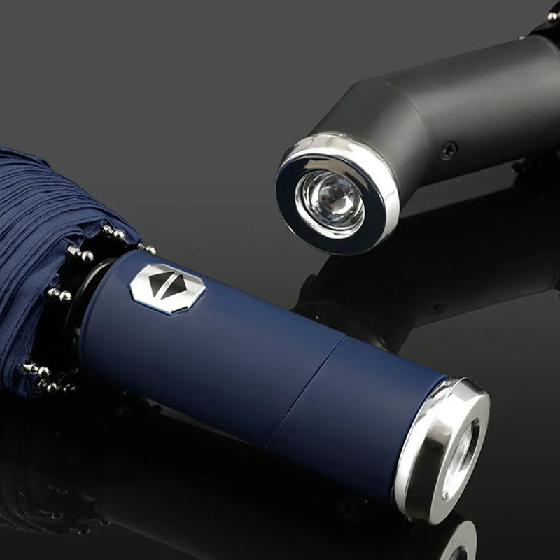 10 Ribs Fully Automatic Reverse Closing Umbrella with LED Flashlight_6