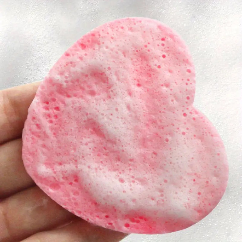 50 Pcs Heart Shaped Natural Cotton Compressed Facial Cleansing Sponge_10