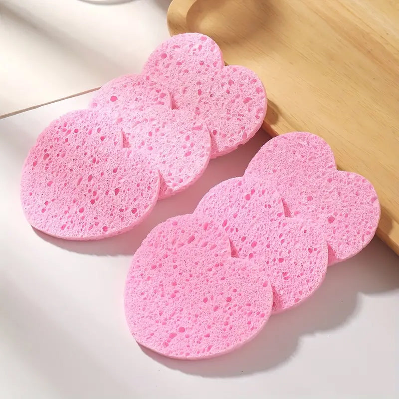 50 Pcs Heart Shaped Natural Cotton Compressed Facial Cleansing Sponge_6
