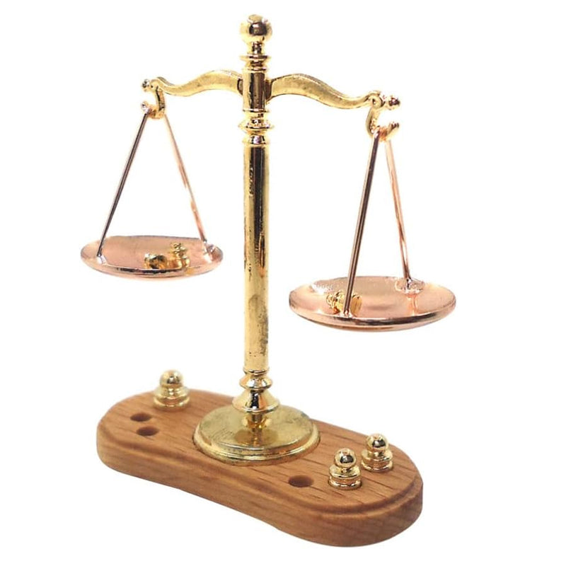 1/12 Miniature Model Dollhouse Accessory Toy Scales of Justice Mini Balance Toy_0