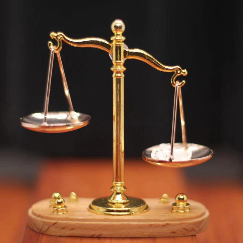 1/12 Miniature Model Dollhouse Accessory Toy Scales of Justice Mini Balance Toy_9
