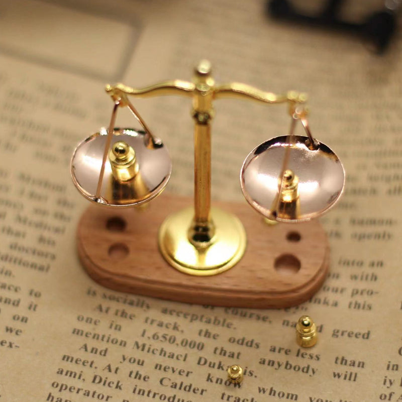 1/12 Miniature Model Dollhouse Accessory Toy Scales of Justice Mini Balance Toy_10