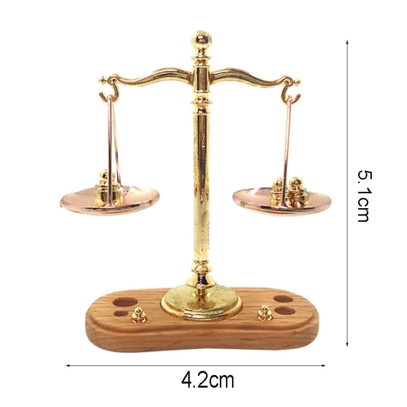 1/12 Miniature Model Dollhouse Accessory Toy Scales of Justice Mini Balance Toy_1