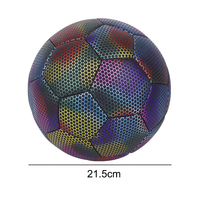 Reflective Football Glow in The Dark Soccer Ball Size 5 Training Ball_1