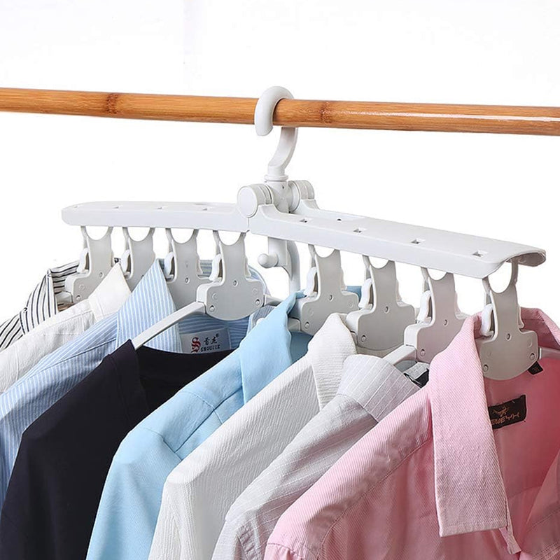 8 in 1 Foldable and 360 Degree Rotatable Clothes Hanger - White_6