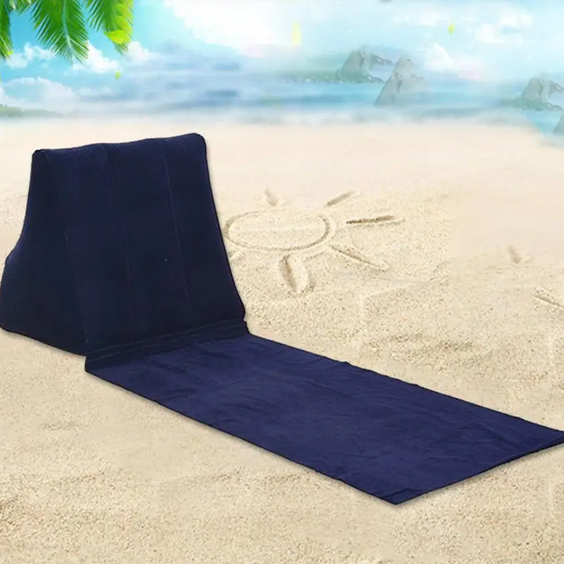 Waterproof Outdoor Inflatable Beach Pillow Triangle Cushion with Beach Mat_5