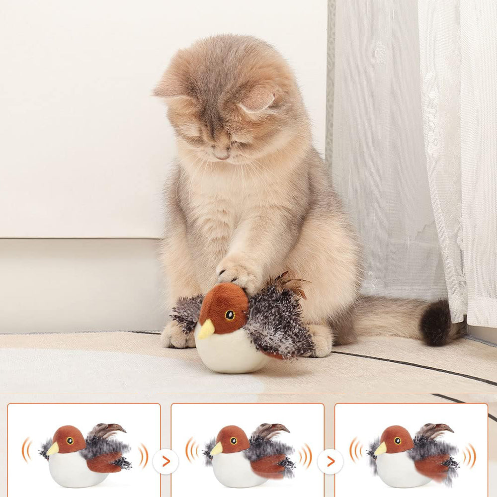 Interactive Simulated Bird Toy for Cats Realistic Design - Non-Removable Battery Powered_6