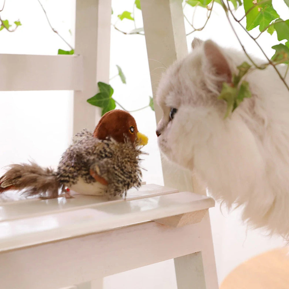 Interactive Simulated Bird Toy for Cats Realistic Design - Non-Removable Battery Powered_8