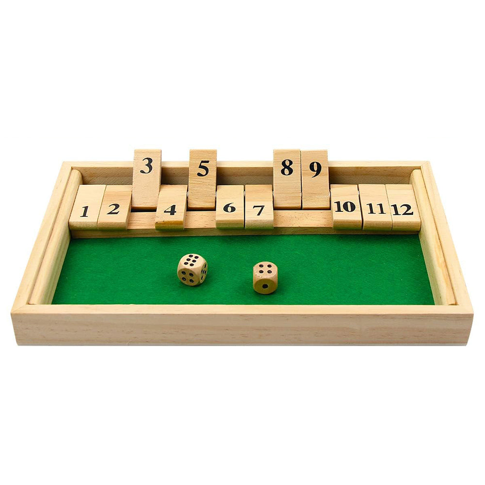Wooden Double Shutter Numbers Flop Table Game - 2 Players_1