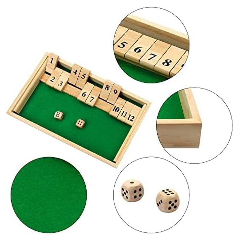 Wooden Double Shutter Numbers Flop Table Game - 2 Players_10