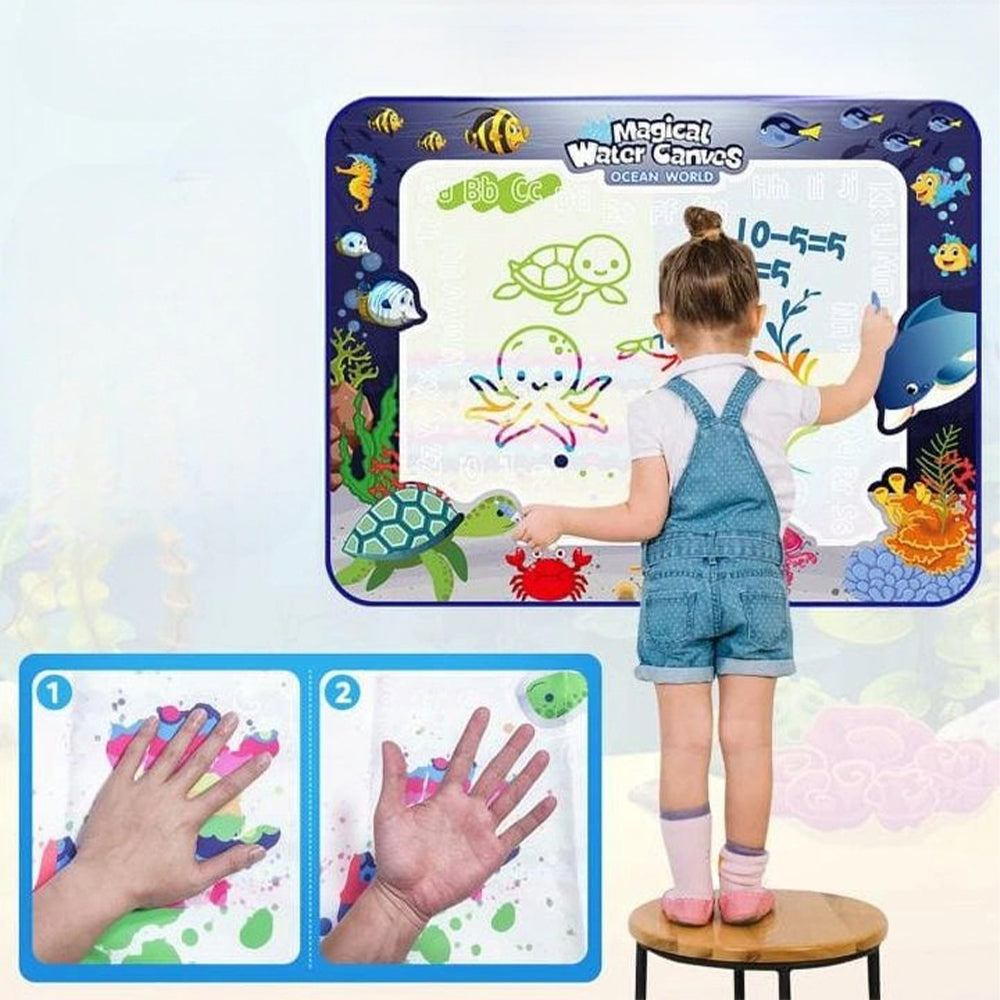 Reusable Mess Free Aqua Magic Doodle Mat Educational Toy for Kids_16