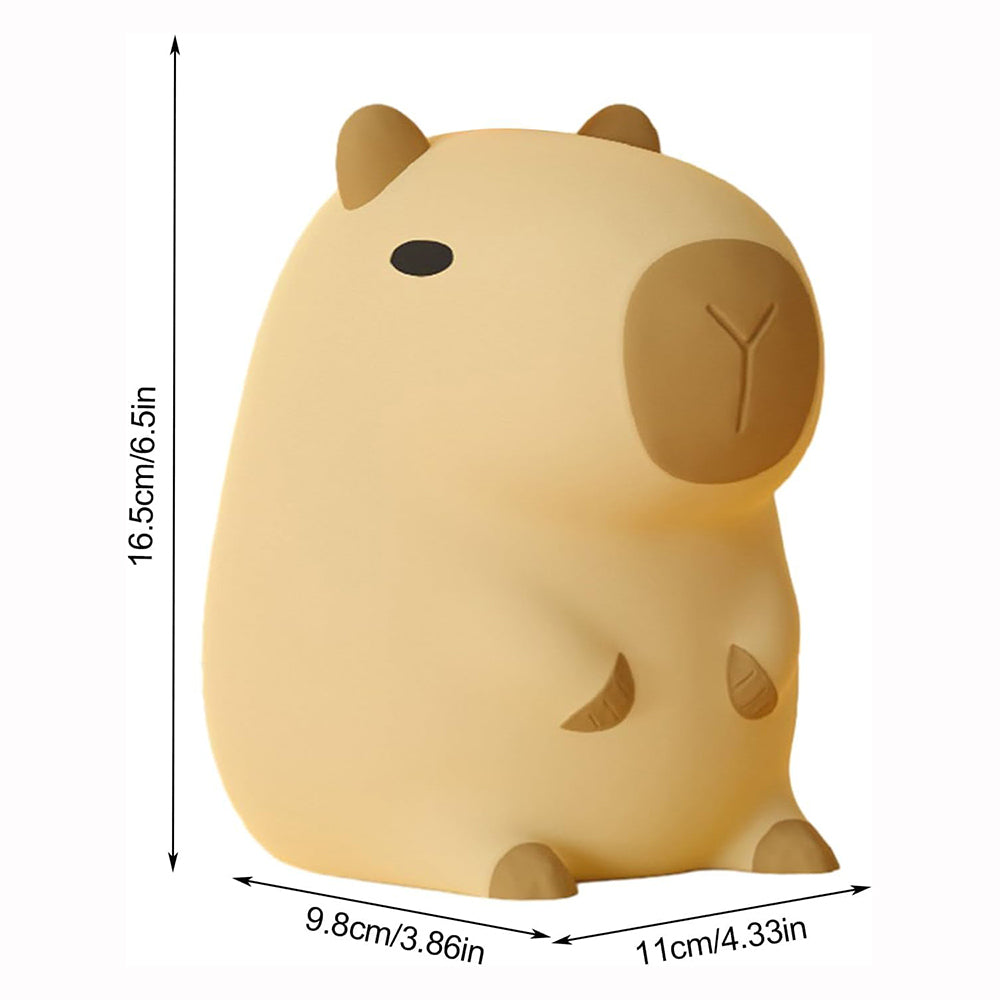 Novelty Cartoon Capybara Shaped Soft Silicone LED Night Light with Rechargeable and Touch Control_19