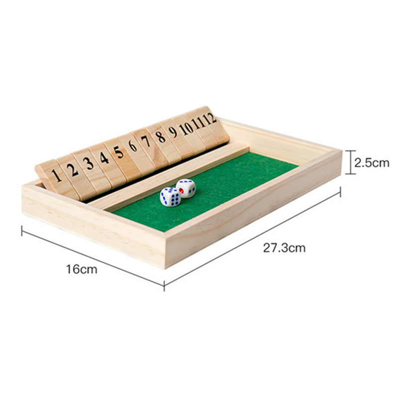 Wooden Double Shutter Numbers Flop Table Game - 2 Players_11