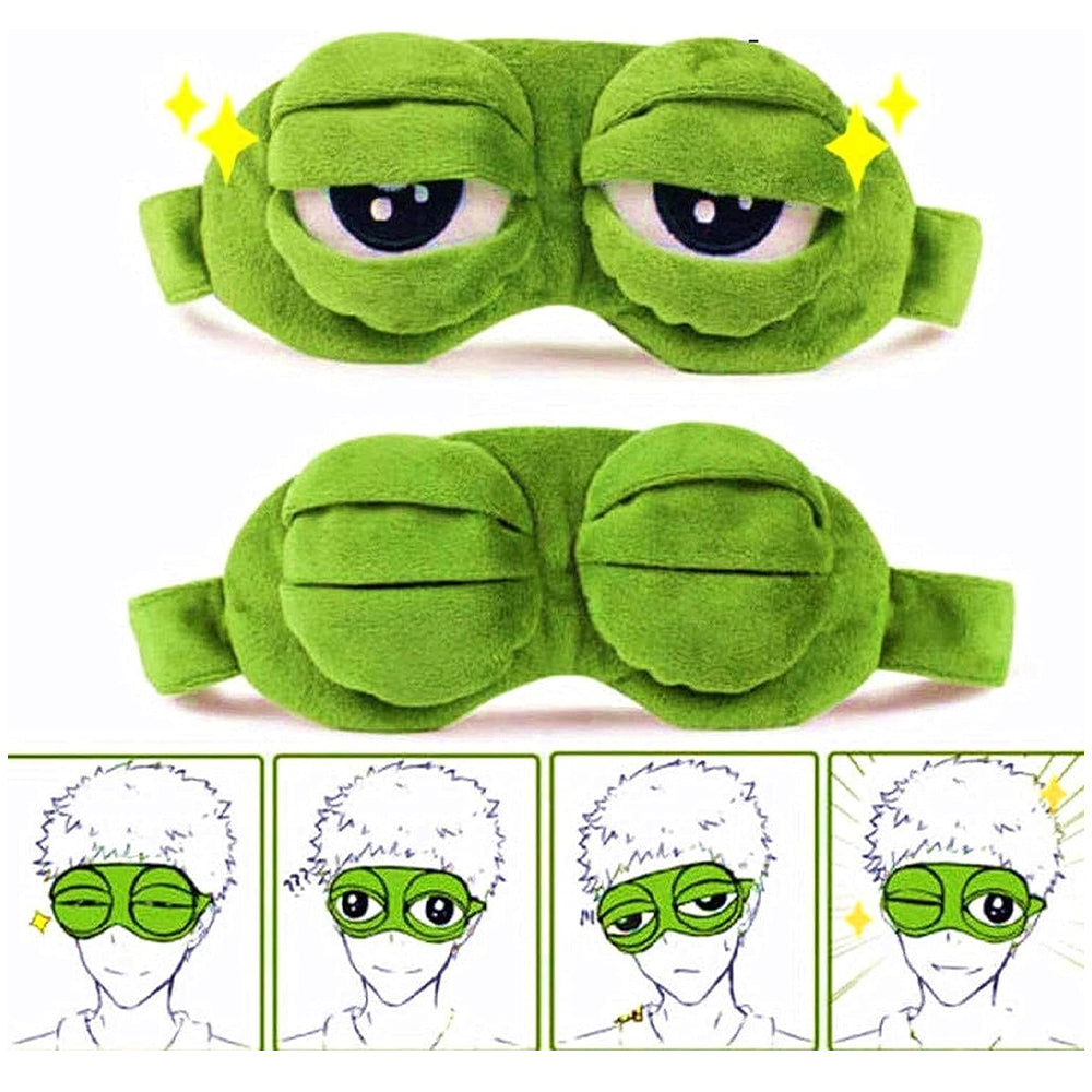 Cute Contoured Blackout Frog 3D Sleep Eye Mask for Sleeping_7