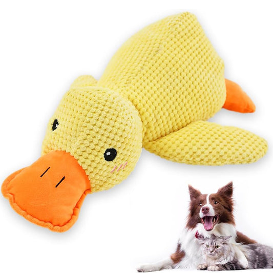 Cute Plush Duck Squeaky Dog Toy with Soft Squeake_0