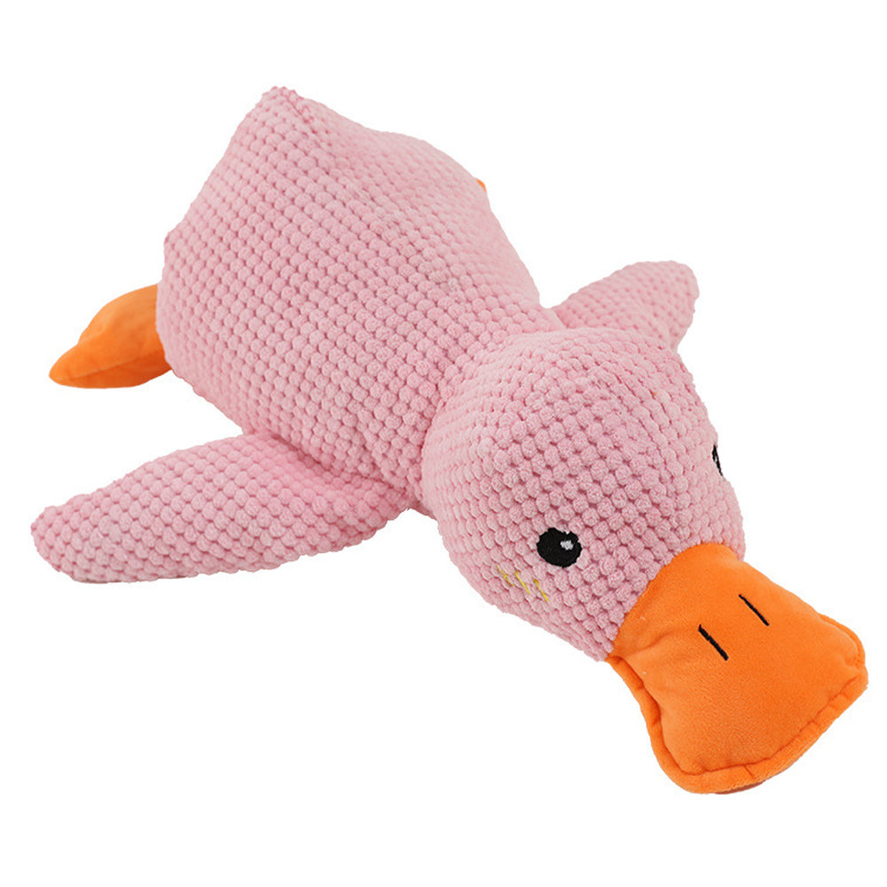 Cute Plush Duck Squeaky Dog Toy with Soft Squeake_3