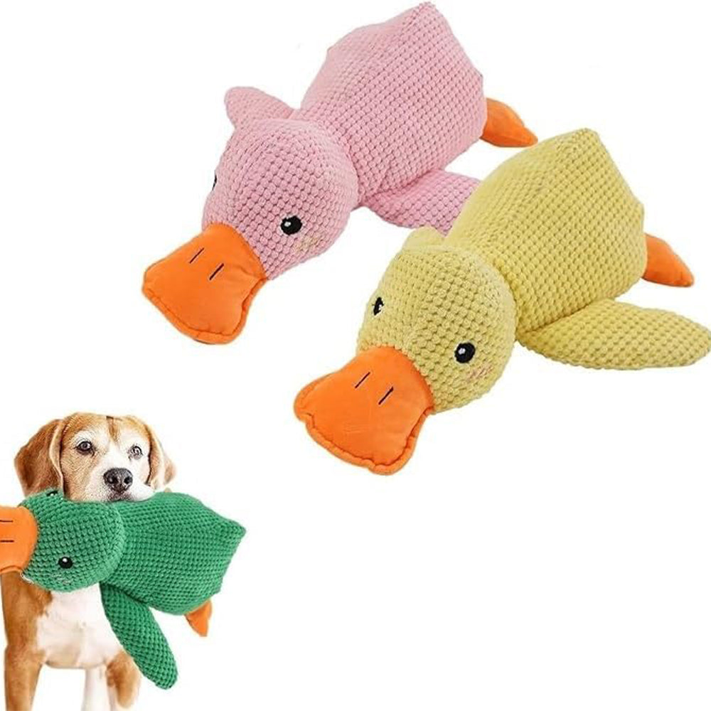 Cute Plush Duck Squeaky Dog Toy with Soft Squeake_8