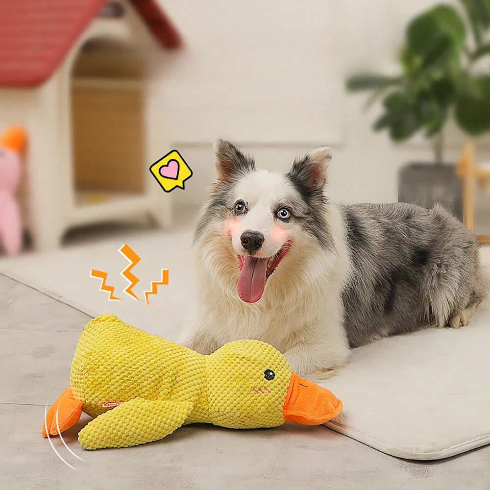 Cute Plush Duck Squeaky Dog Toy with Soft Squeake_11