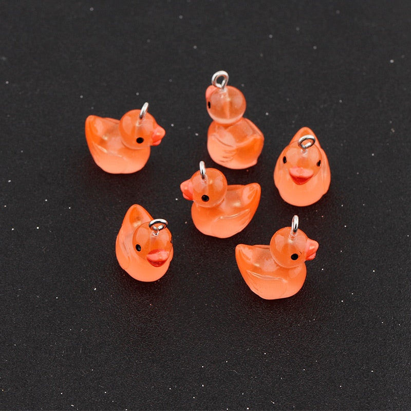 10Pcs 18MM Yellow Duck Resin Charms Diy Findings Kawaii 3D Phone Keychain Bracelets Earring Pendant Charms For Jewelry Making
